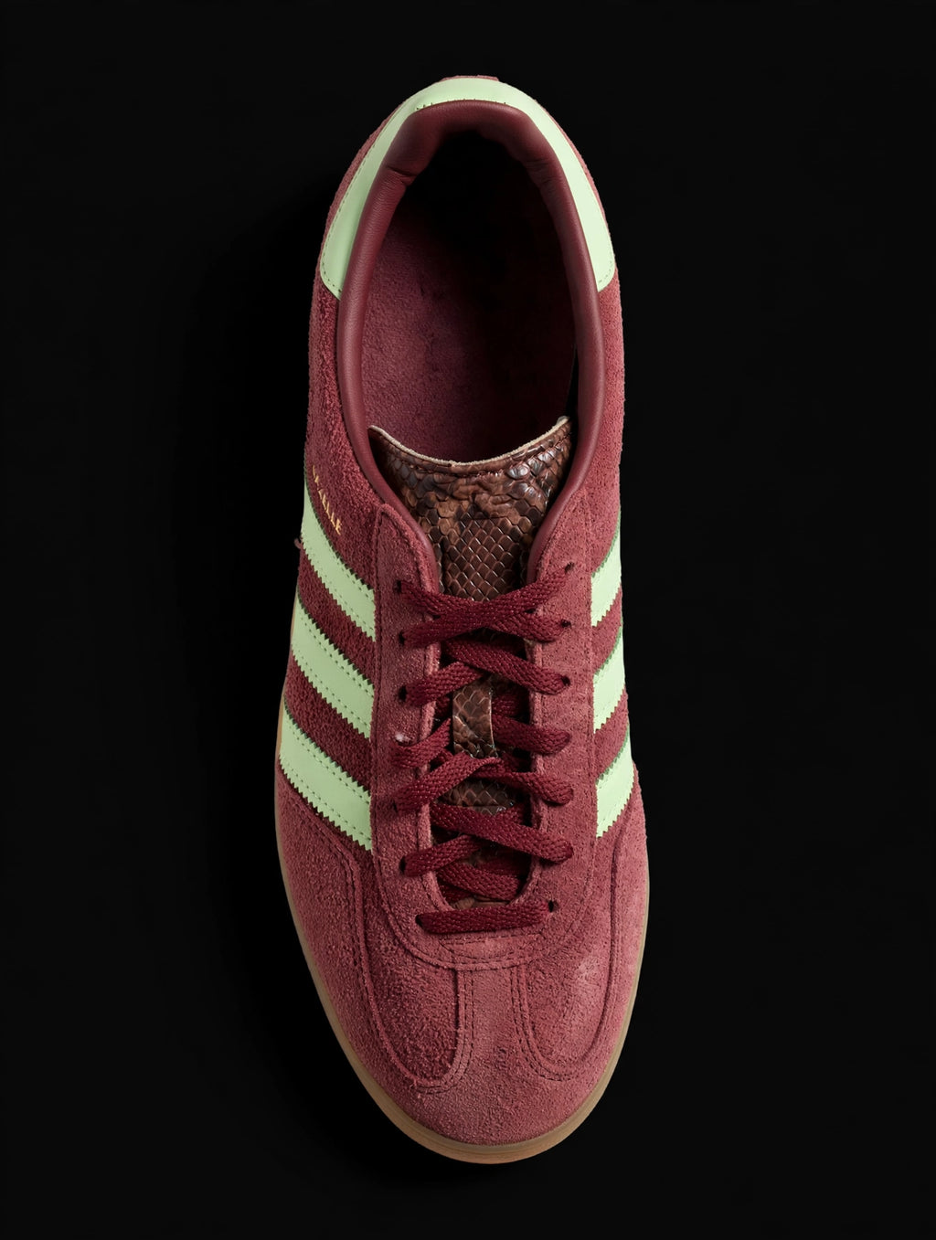 adidas Gazelle Indoor "Shadow Red / Semi Green Spark" — Men's 9 (IH7487)
