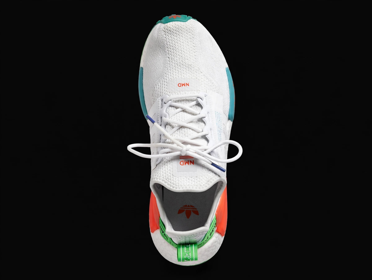 adidas NMD_R1 V2 "Glow In The Dark – White Sonic Ink" — Men's US 8.5 (GX1398)
