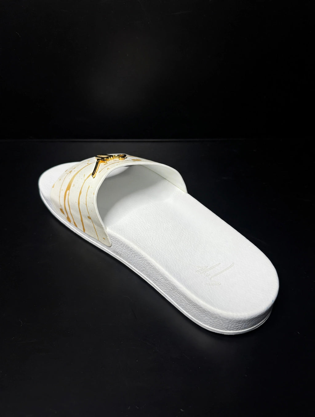 Giuseppe Zanotti Birel Slide "White/Gold Drip" — RM10024 — Men's 9.5–10 (EU 43)