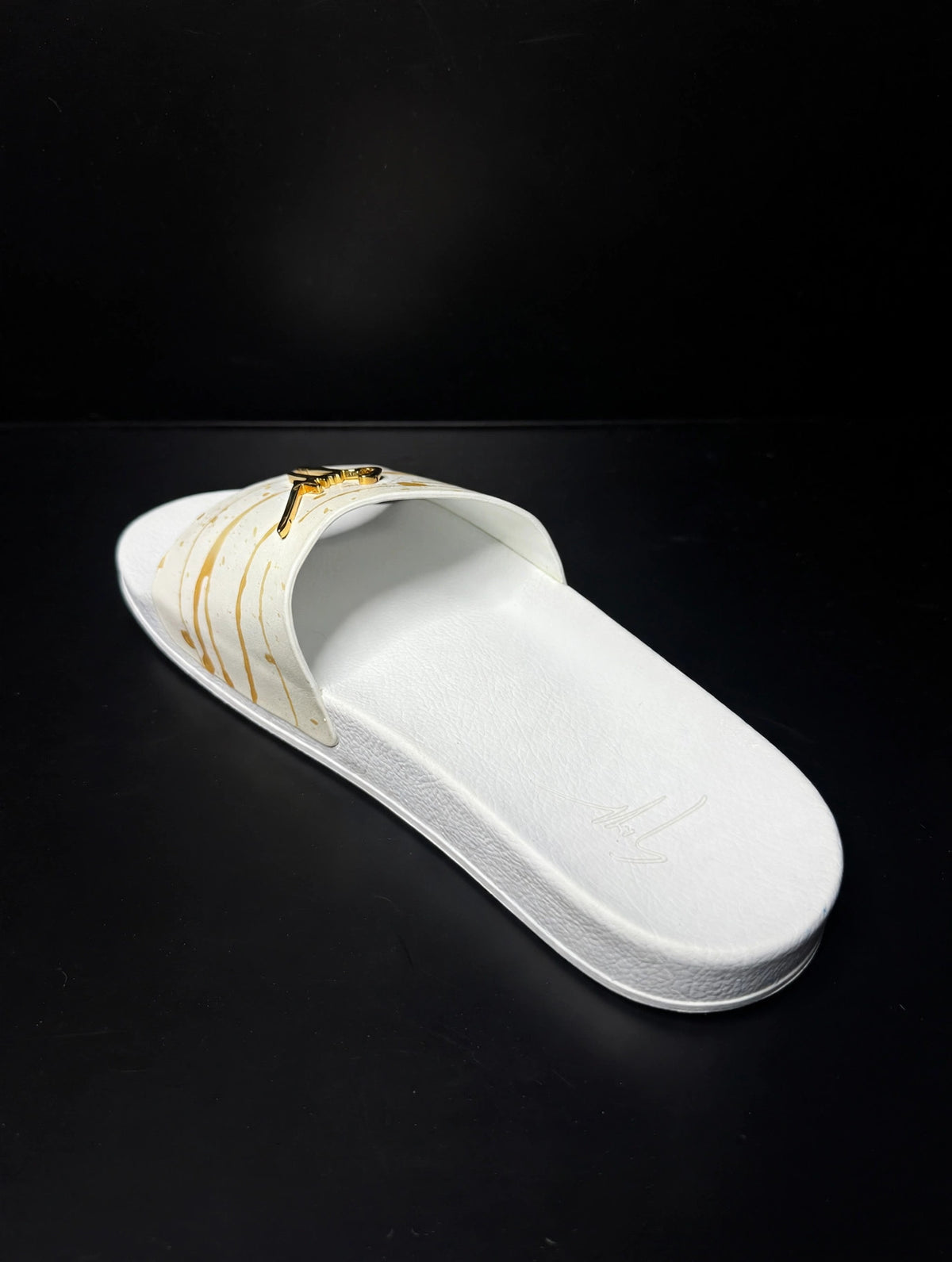 Giuseppe Zanotti Birel Slide "White/Gold Drip" — RM10024 — Men's 9.5–10 (EU 43)