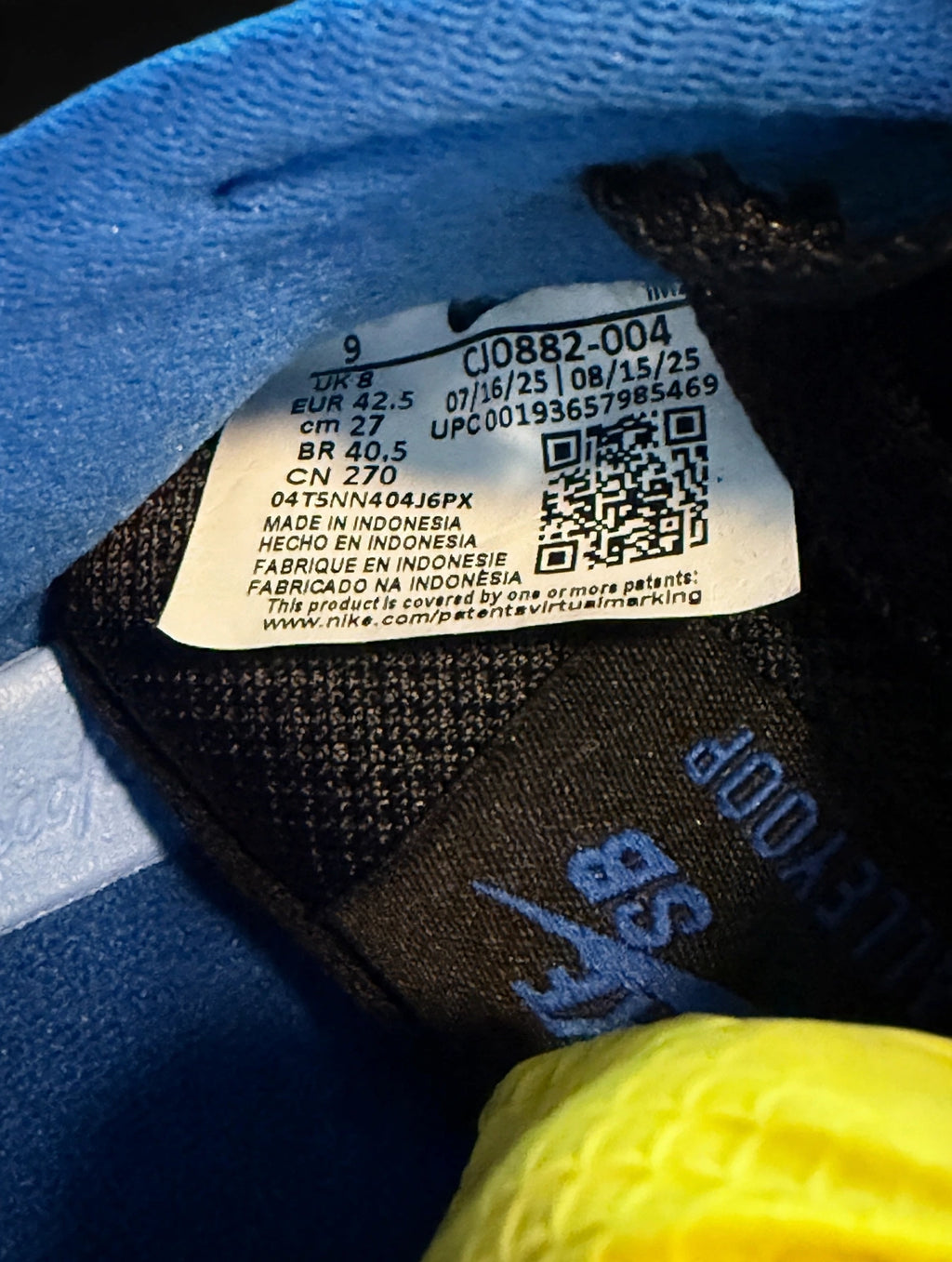 Nike SB Alleyoop "Black Hyper Royal" — Men's US 9 (CJ0882-004)