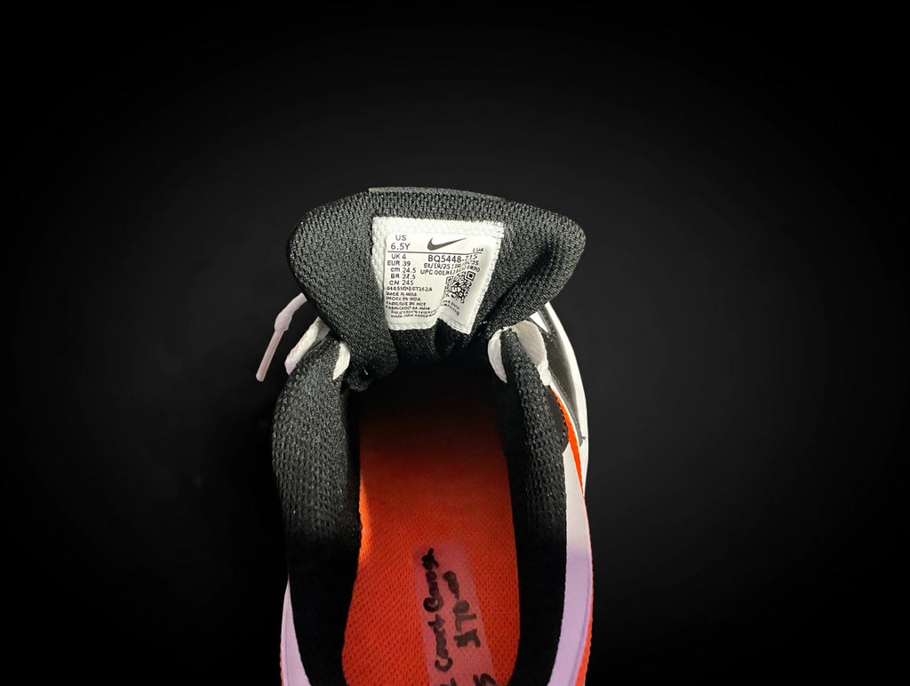 Nike Court Borough Low 2 GS "White Black Orange" — BQ5448-115 — 6.5Y / Women's 8