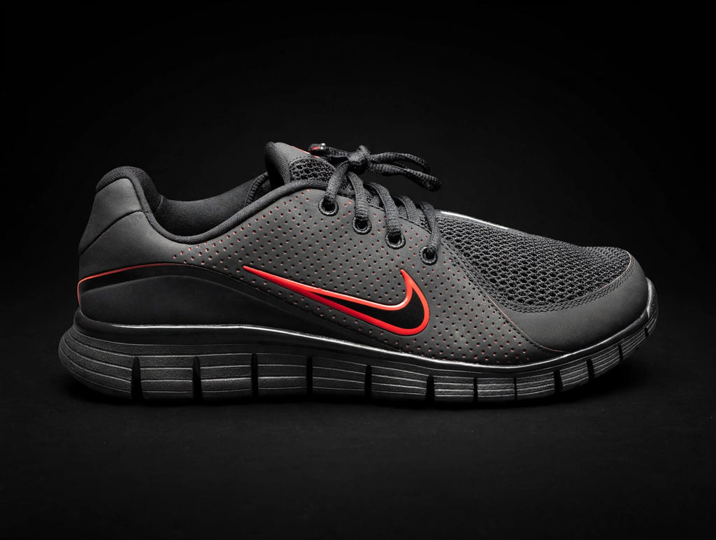 Nike Free Run+ 2 black red 432735-006 — side profile