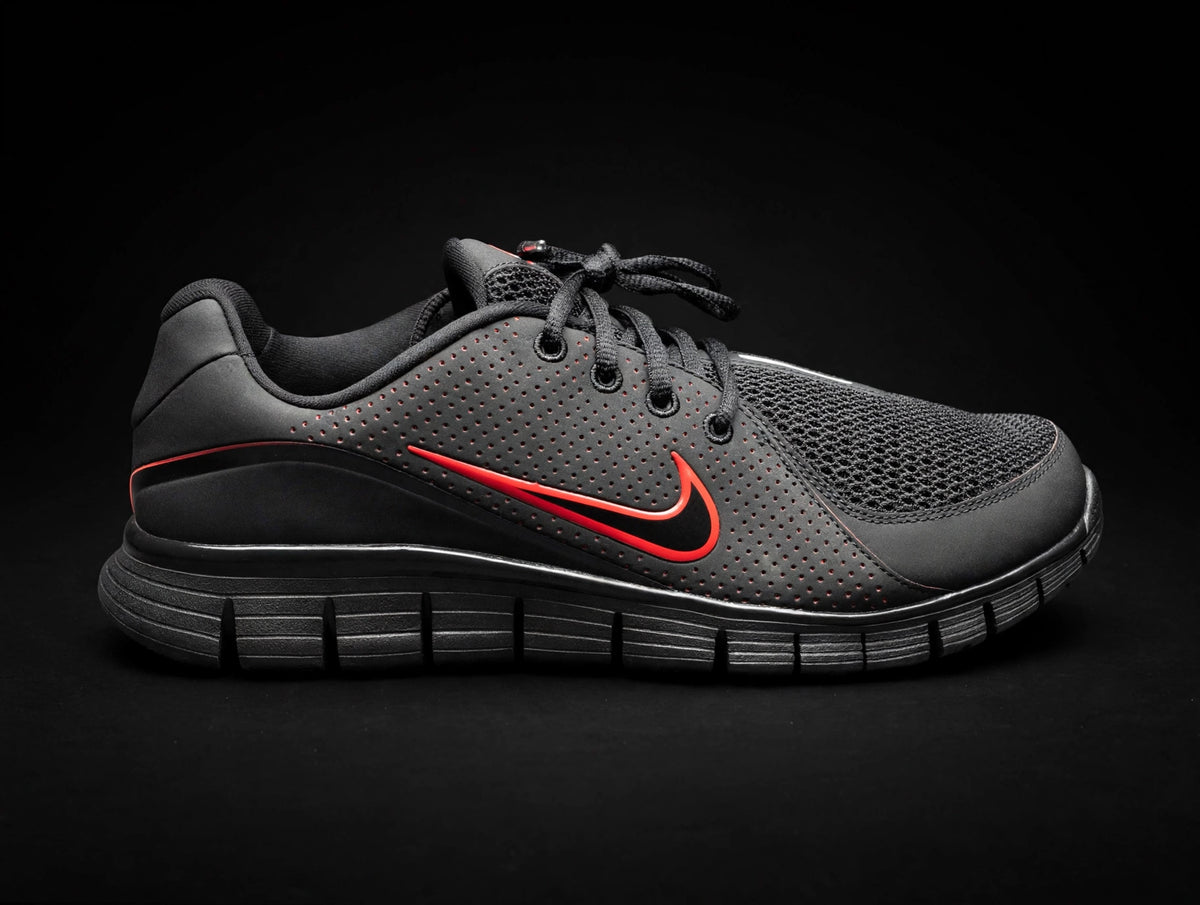 Nike Free Run+ 2 black red 432735-006 — side profile