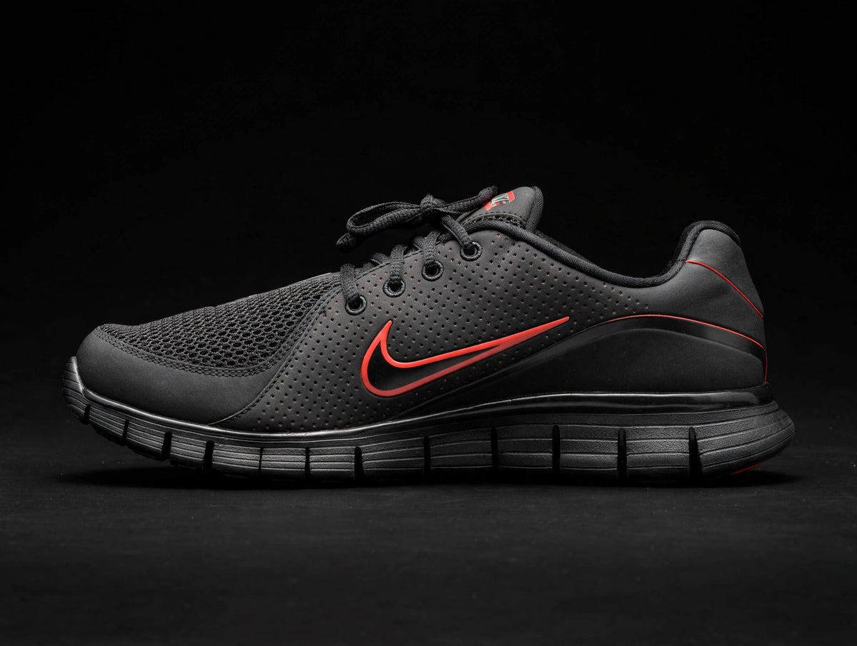 Nike Free Run+ 2 black red 432735-006 — opposite side profile