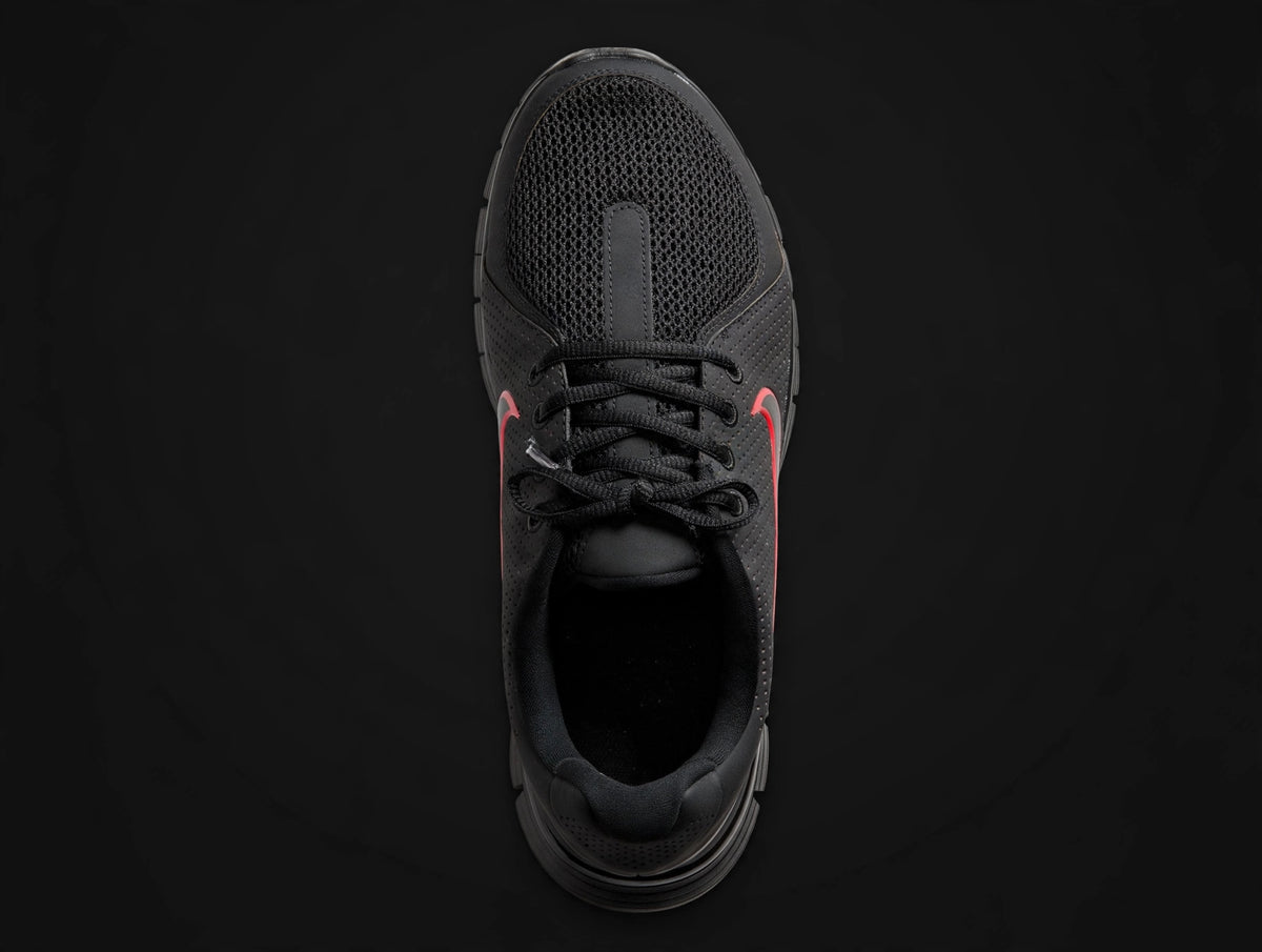 Nike Free Run+ 2 black red 432735-006 — top-down view