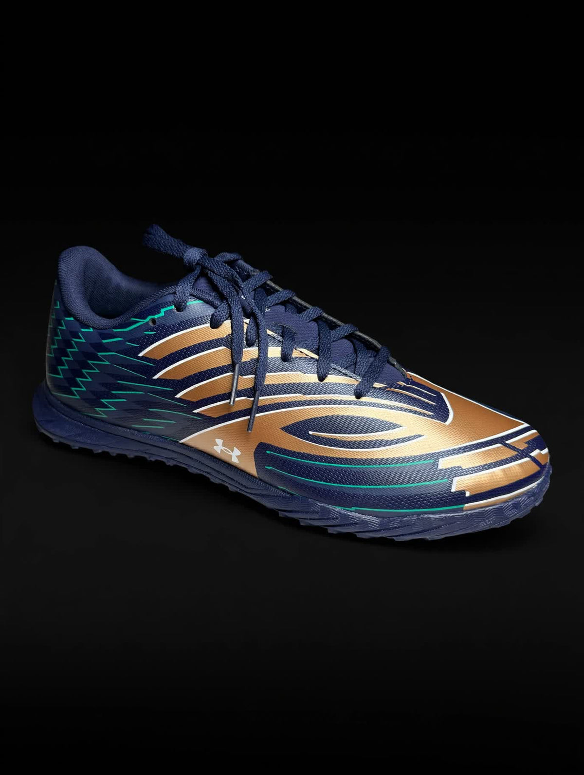 Under Armour Shadow Club 4 Turf Soccer Shoes — Navy/Gold/Teal — Men's 10 - view 1